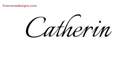 Calligraphic Name Tattoo Designs Catherin Download Free