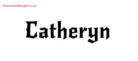 Gothic Name Tattoo Designs Catheryn Free Graphic