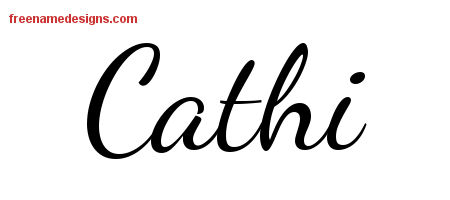 Lively Script Name Tattoo Designs Cathi Free Printout