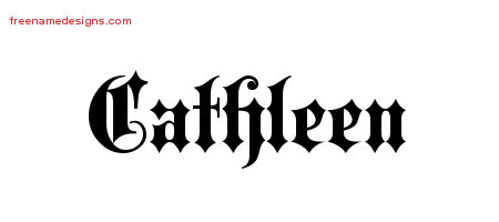Old English Name Tattoo Designs Cathleen Free