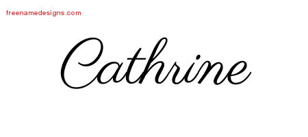 Classic Name Tattoo Designs Cathrine Graphic Download