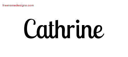 Handwritten Name Tattoo Designs Cathrine Free Download