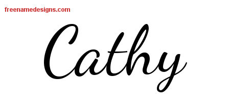 Lively Script Name Tattoo Designs Cathy Free Printout