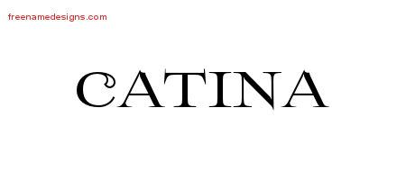 Flourishes Name Tattoo Designs Catina Printable