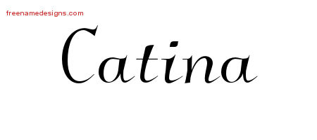 Elegant Name Tattoo Designs Catina Free Graphic