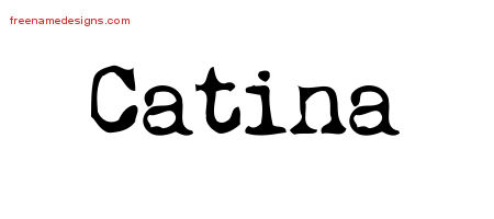 Vintage Writer Name Tattoo Designs Catina Free Lettering
