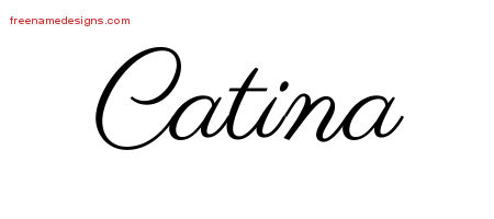 Classic Name Tattoo Designs Catina Graphic Download