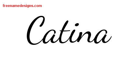 Lively Script Name Tattoo Designs Catina Free Printout