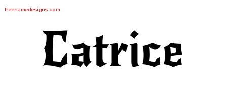 Gothic Name Tattoo Designs Catrice Free Graphic