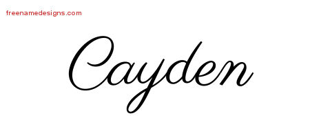 Classic Name Tattoo Designs Cayden Printable
