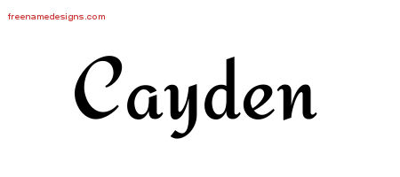 Calligraphic Stylish Name Tattoo Designs Cayden Free Graphic
