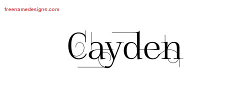 Decorated Name Tattoo Designs Cayden Free Lettering