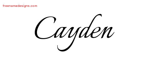 Calligraphic Name Tattoo Designs Cayden Free Graphic