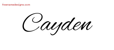 Cursive Name Tattoo Designs Cayden Free Graphic