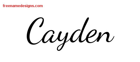 Lively Script Name Tattoo Designs Cayden Free Download