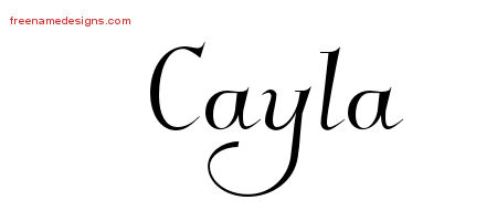 Elegant Name Tattoo Designs Cayla Free Graphic
