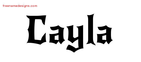 Gothic Name Tattoo Designs Cayla Free Graphic
