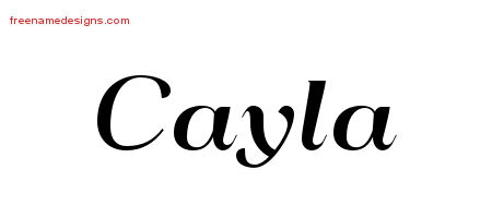 Art Deco Name Tattoo Designs Cayla Printable