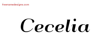 Art Deco Name Tattoo Designs Cecelia Printable