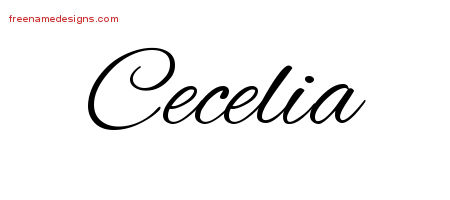 Cursive Name Tattoo Designs Cecelia Download Free