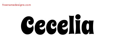 Groovy Name Tattoo Designs Cecelia Free Lettering