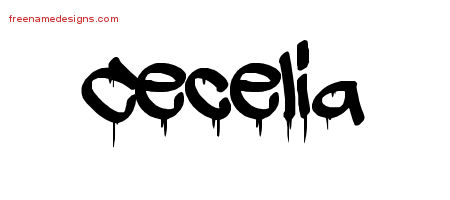 Graffiti Name Tattoo Designs Cecelia Free Lettering