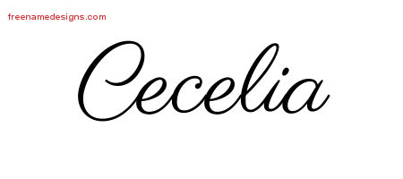 Classic Name Tattoo Designs Cecelia Graphic Download