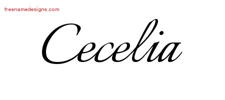 Calligraphic Name Tattoo Designs Cecelia Download Free