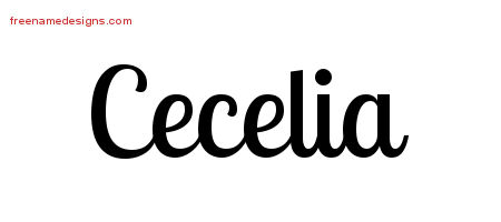 Handwritten Name Tattoo Designs Cecelia Free Download