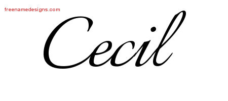 Calligraphic Name Tattoo Designs Cecil Free Graphic