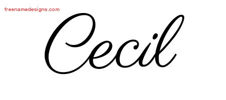 Classic Name Tattoo Designs Cecil Graphic Download