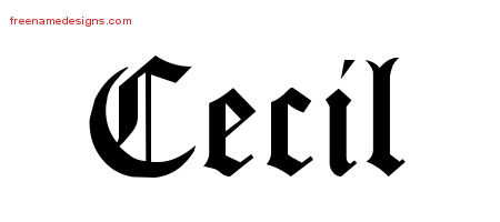 Blackletter Name Tattoo Designs Cecil Graphic Download