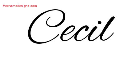 Cursive Name Tattoo Designs Cecil Free Graphic
