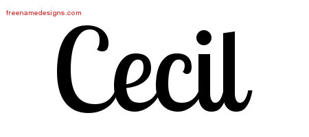 Handwritten Name Tattoo Designs Cecil Free Printout