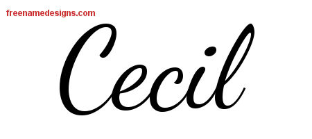 Lively Script Name Tattoo Designs Cecil Free Download