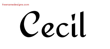 Calligraphic Stylish Name Tattoo Designs Cecil Free Graphic