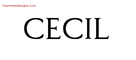 Regal Victorian Name Tattoo Designs Cecil Printable