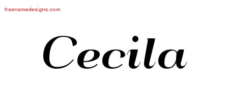 Art Deco Name Tattoo Designs Cecila Printable