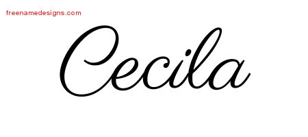 Classic Name Tattoo Designs Cecila Graphic Download