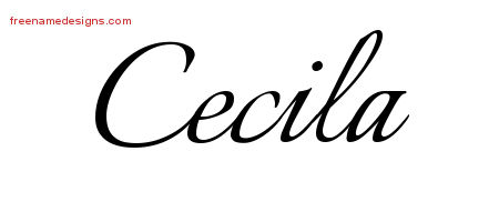 Calligraphic Name Tattoo Designs Cecila Download Free