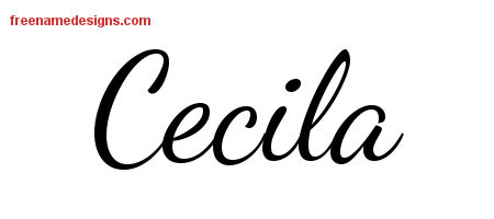 Lively Script Name Tattoo Designs Cecila Free Printout