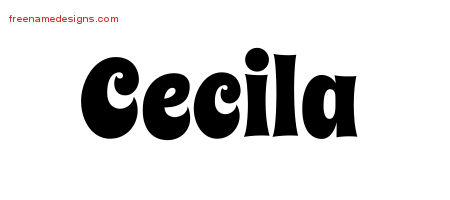Groovy Name Tattoo Designs Cecila Free Lettering