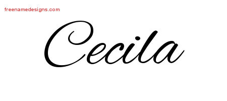 Cursive Name Tattoo Designs Cecila Download Free