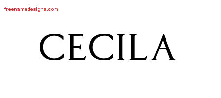Regal Victorian Name Tattoo Designs Cecila Graphic Download