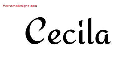 Calligraphic Stylish Name Tattoo Designs Cecila Download Free
