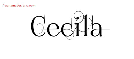 Decorated Name Tattoo Designs Cecila Free