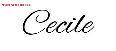 Cursive Name Tattoo Designs Cecile Download Free