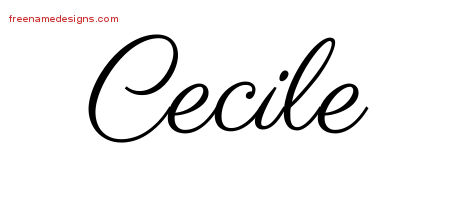 Classic Name Tattoo Designs Cecile Graphic Download