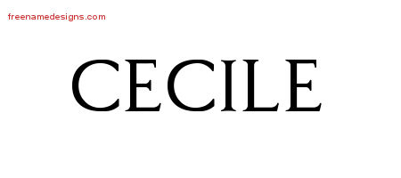 Regal Victorian Name Tattoo Designs Cecile Graphic Download