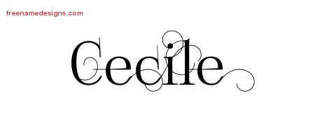 Decorated Name Tattoo Designs Cecile Free